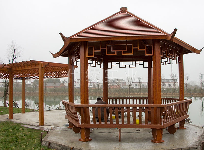 Anti-corrosive wood pavilion
